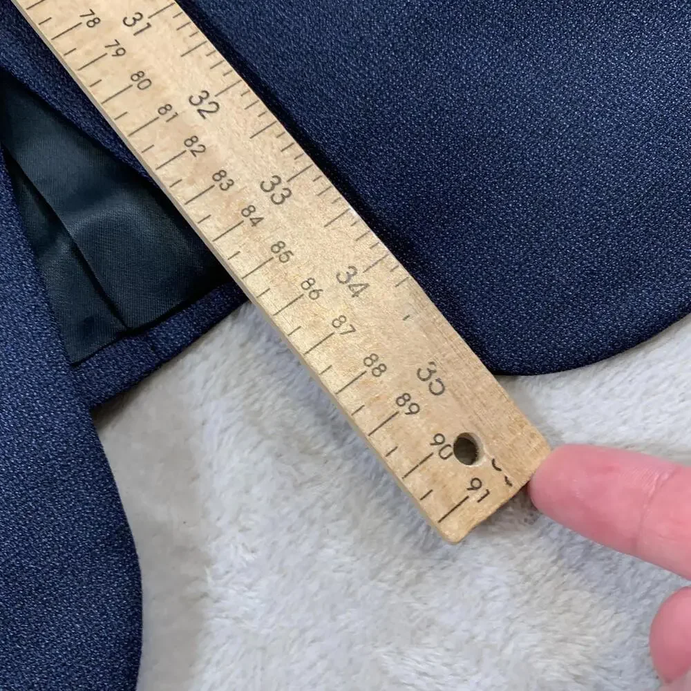 Tom James Filo A Mano Blazer Mens 44 Long‎ Blue Wool 3 Button Hand Tailored USA